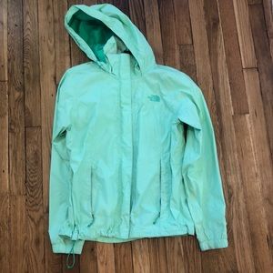 North Face Bright Green Rain Coat